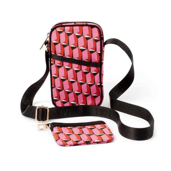 NWT DVF Diane Von Furstenberg X Target Pink Modern Geo Cellphone Holder - Picture 4 of 6
